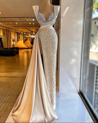 Robes de soirée champagne tendance, robes de bal sexy, robes de concours Y1741