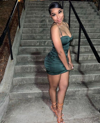 Vestido sexy de tirantes finos, ideal para cumpleaños, minivestido para fiesta de bienvenida Y1822