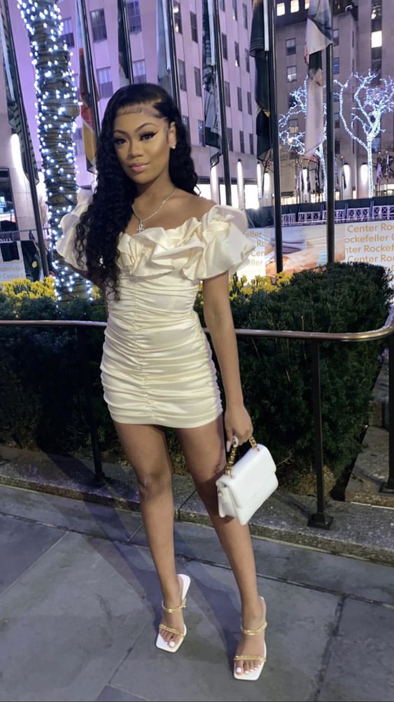 Conjunto para el 19 cumpleaños: vestidos cortos de fiesta de bienvenida con pliegues Y650