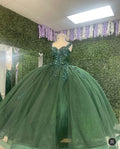 Robe de bal verte asymétrique pour quinceañera Y612