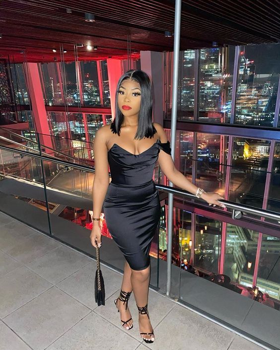 Vestidos de fiesta estilo tubo, atuendos para el 16 cumpleaños, vestido corto de club para chica negra Y642