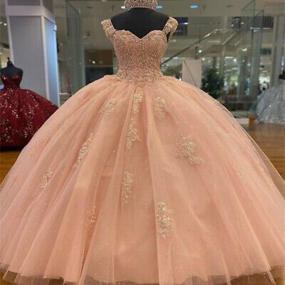 Vestido de quinceañera color rosa rubor con cuentas, vestido de baile para quinceañera Y529