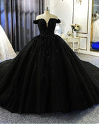 Robe de bal à épaules dénudées, robe de mariée ornée de perles S26664