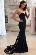 Vestido largo de fiesta con escote corazón y encaje estilo sirena, vestido elegante para fiestas, vestidos de noche