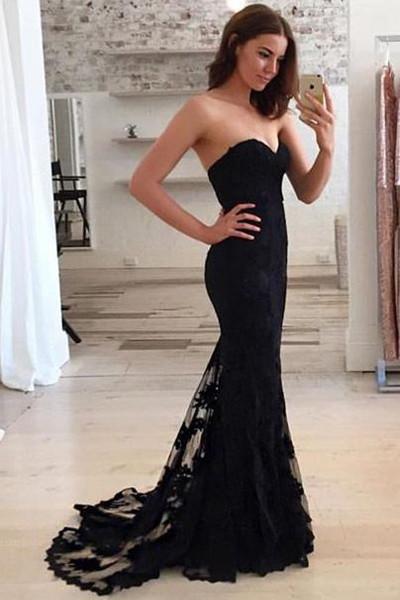 Vestido largo de fiesta con escote corazón y encaje estilo sirena, vestido elegante para fiestas, vestidos de noche