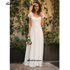 Baoleely Western Country Wedding Dresses  Lace Chiffon Modest Long Bohemian Bridal Gowns Plus Size Robe de mariée en dentelle