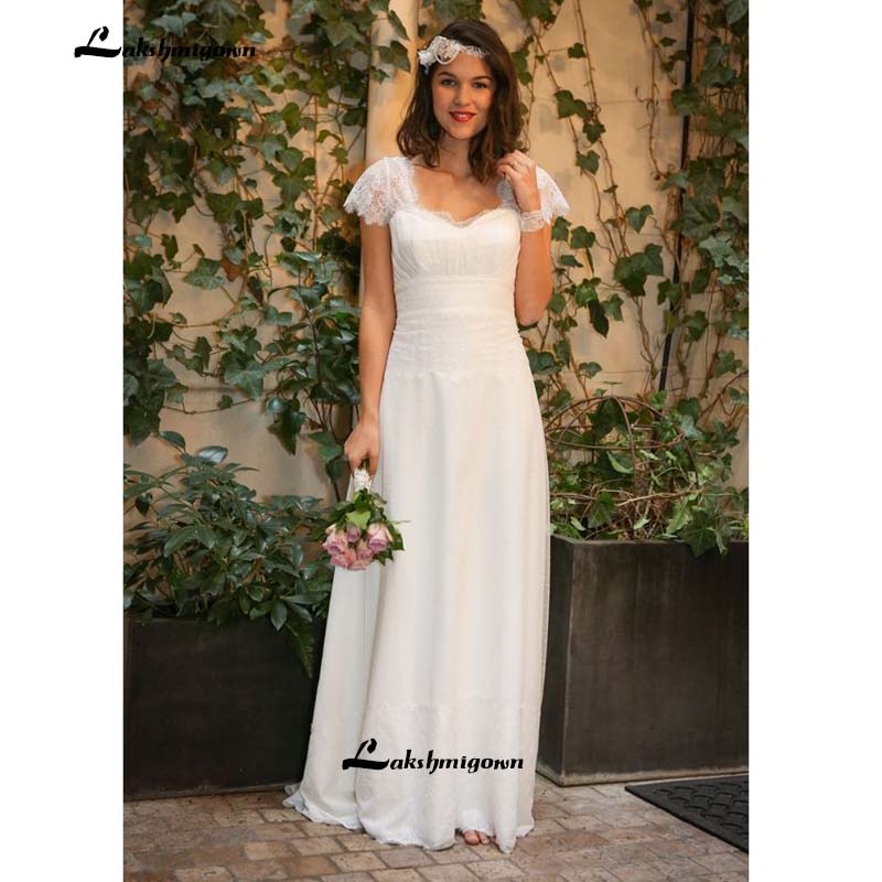 Baoleely Western Country Wedding Dresses  Lace Chiffon Modest Long Bohemian Bridal Gowns Plus Size Robe de mariée en dentelle
