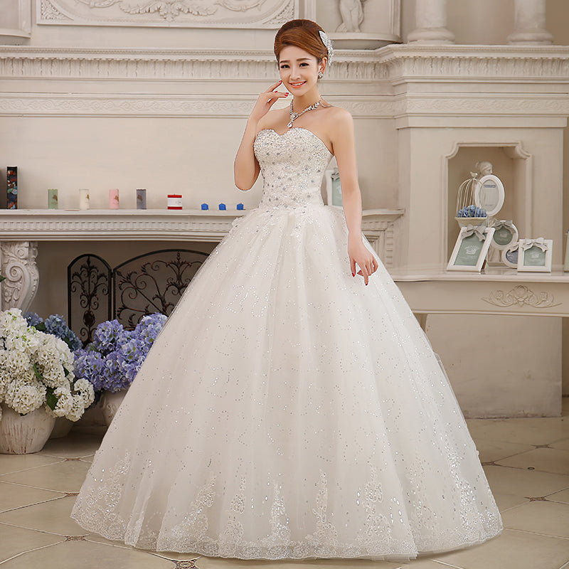 Baoleely Wedding Dress Plus Size Bride Large Size Strapless Diamond Wedding Dresses Ball Gowns Bridal Princess Embroidery Dresses