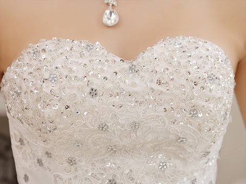 Vestido de novia Baoleely de talla grande, sin tirantes, con diamantes, estilo princesa, bordado.