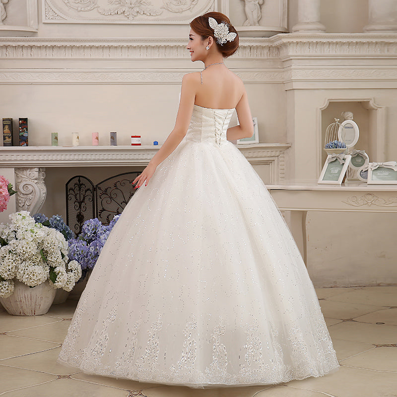 Baoleely Wedding Dress Plus Size Bride Large Size Strapless Diamond Wedding Dresses Ball Gowns Bridal Princess Embroidery Dresses