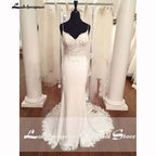 Baoleely V Neck Mermaid Wedding Dresses Lace Appliques Boho Wedding Dress Backless Sexy robe de mariee vestido de casamento