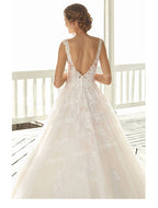 Baoleely Wedding Dress Luxury Sexy V-neck Court Train Backless Ball Gown Princess Backless Wedding Dresses Custom Size