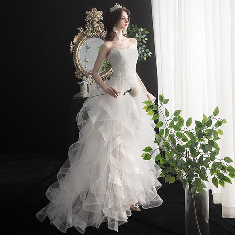 Robe de mariée Baoleely, nouvelle collection, courte, longue, dos nu, sans bretelles, avec traîne, sur mesure, taille L