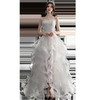 Baoleely Vestido De Noiva New Front Short Long Back Strapless Wedding Dress Sweet Bride Dress With Train Custom Made Wedding Gown L