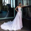 Baoleely Vintage Mermaid Wedding Dress Sexy Sweetheart Lace Appliques 2 in 1 Bridal Dress Detachable Skirt Wedding Gowns