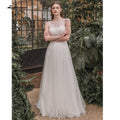 Baoleely Vestido De Noiva Elegant Beach Boho O Neck Lace Sleeveless Wedding Dresses Sexy Bohemian Bridal Gown vestido para boda playa