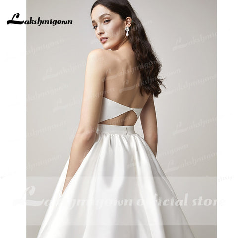 Robe de mariée deux pièces Baoleely 2022, haut perlé, col bijou, robe de mariée en satin pour la plage