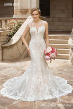 Baoleely Wedding Dress Mermaid Lace Sweetheart Neckline Spaghetti  2 in 1 Backless With For Party Plus Size Bride Gown Vestidos De Novia