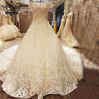 Robe de mariée sexy en tulle à épaules dénudées, blanche, sans manches, à paillettes et diamants