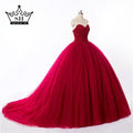 On Sale no return no refund Sale Burgundy  Crystals ball gown Wedding Dress Bridal Dress Wedding Gown HA2014