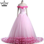 Pink Cloud Flower Rose Wedding Dresses Bridal Gown Wedding Gown HA2003