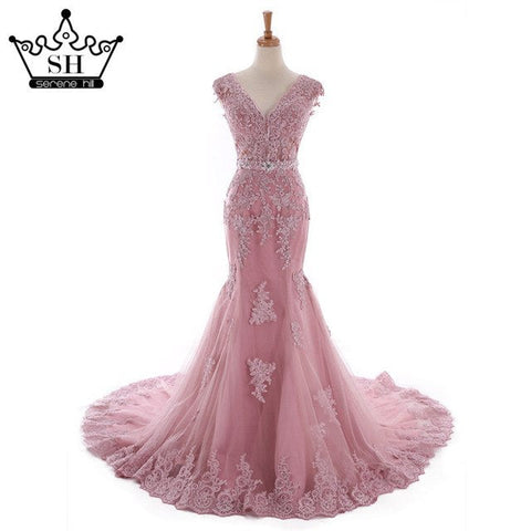 Photography Mermaid Wedding Dress Deep-V Beading Crystal Bridal Gowns HM66259