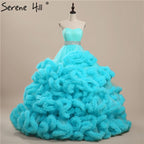 Pregnant Bridal Gown Fluffy Cloud Crystal Burgundy Cloud Wedding Dresses HA2004