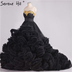 Pregnant Bridal Gown Fluffy Cloud Crystal Burgundy Cloud Wedding Dresses HA2004