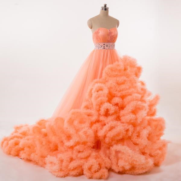 Pregnant Bridal Gown Fluffy Cloud Crystal Burgundy Cloud Wedding Dresses HA2004