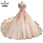 Wedding Gown Designs Flowers Pearls Luxury Sleeveless Sexy Bridal Dress