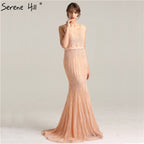 On Sale No Return No Refund Sale Green Embroidery Pearls Lace Mermaid Evening Dresses Sexy  Pearls Lace LA6231