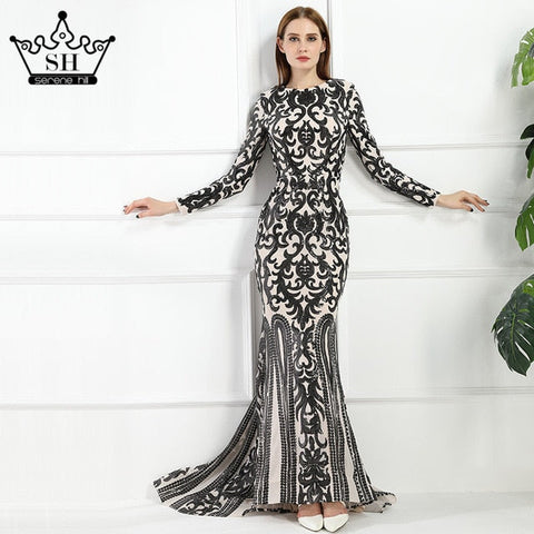 Vestido de noche largo de sirena musulmán en oferta LA6196