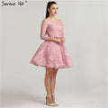 On Sale no return no refundSale Lace Simple Sexy Short Evening Dresses Knee-Length LA6449