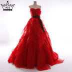 Puffy Wedding Dress Ball Gown Beaded Crystal Tulle Court Train Bridal Dresses