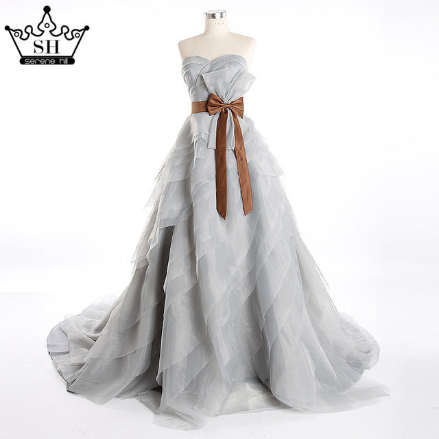 Puffy Wedding Dress Ball Gown Beaded Crystal Tulle Court Train Bridal Dresses