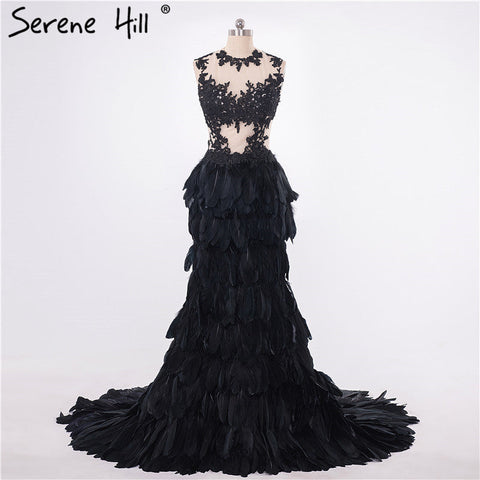 Robe de mariée sirène à volants en plumes et organza, robe de mariée à volants complets HA2006