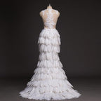 Mermaid Wedding dress Feather Ruffles Organza Full Ruffles Bride dress HA2006