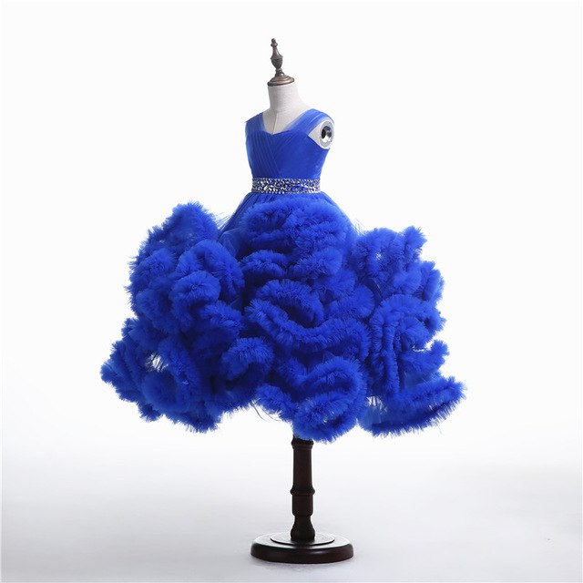 On Sale No Return No Refund  Rushed Girls Pageant Dresses Cloud Flower Girl Dresses Custom Made HTA0001