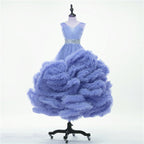 On Sale No Return No Refund  Rushed Girls Pageant Dresses Cloud Flower Girl Dresses Custom Made HTA0001
