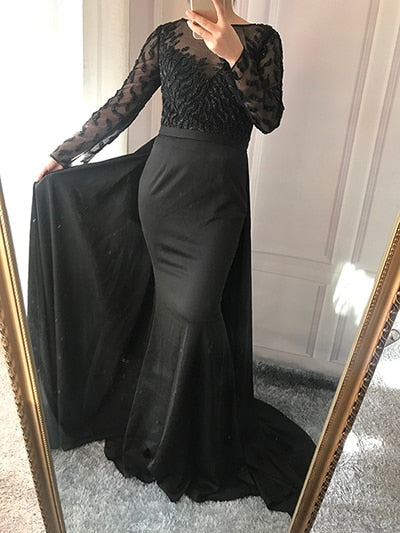 On Sale No Return No Refund Red Black Beading Mermaid Evening Dresses  LA6275