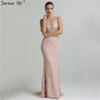 On Sale No Return No Refund Sale Mermaid Elegant Hand Craft Evening Gowns Pearls Crystal LA6238