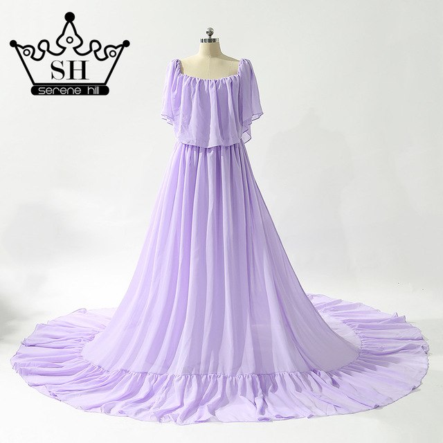 Purple Sleeveless Chiffon Wedding Dresses Pregnant Wedding Gowns HA2044