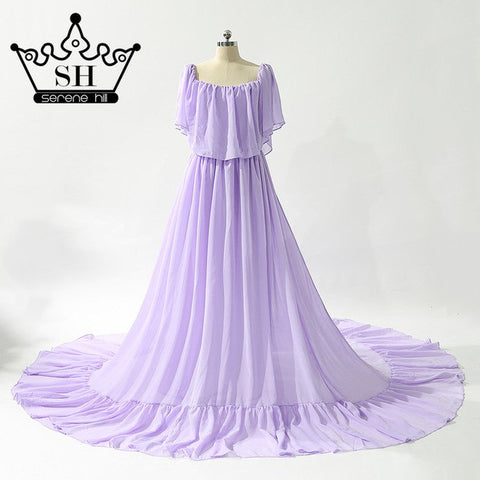 Vestidos de novia de gasa morada sin mangas para embarazadas HA2044