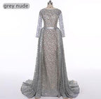 On Sale no return no refundSale Fashion Mermaid Luxury Evening Dress Long Sleeves  Gliter  with train Evening Gowns 2025 LA6112