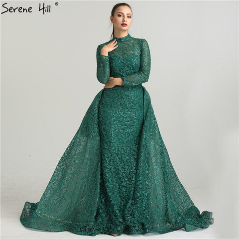 Robe de soirée sirène luxueuse à paillettes, manches longues, avec traîne, en solde, sans retour ni remboursement, modèle 2025 LA6326