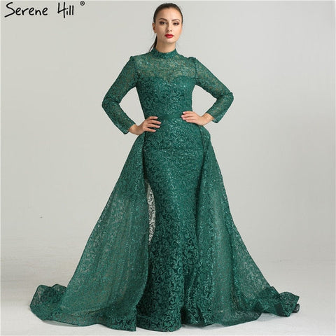 Robe de soirée sirène luxueuse à paillettes, manches longues, avec traîne, en solde, sans retour ni remboursement, modèle 2025 LA6326