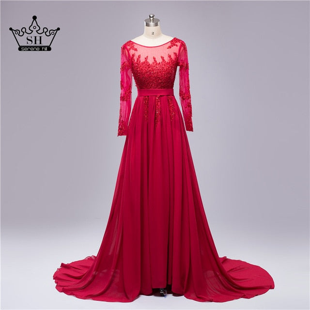 On Sale No Return No Refund Gray Beading Crystal Formal Long Sleeve Evening Dress HA2097