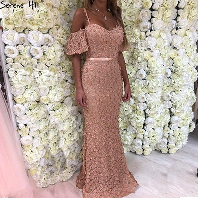 On Sale no return no refundSexy Strapless Short Sleeves Mermaid Evening Dresses 2025 Embroidery Pearls Fashion Evening Gowns LA6519