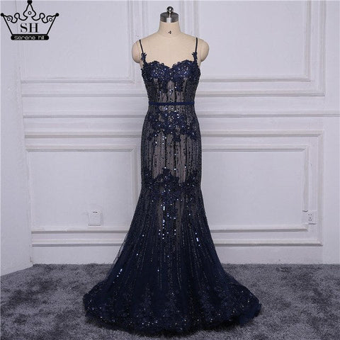 En oferta. Sin devoluciones ni reembolsos. Vestidos de noche elegantes de encaje estilo sirena para fiestas nocturnas LA6105