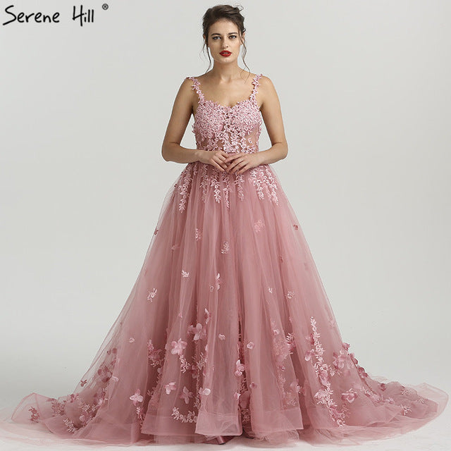 Perspective Backless Evening Dresses Appliques Beading Sequined Photography HA2161